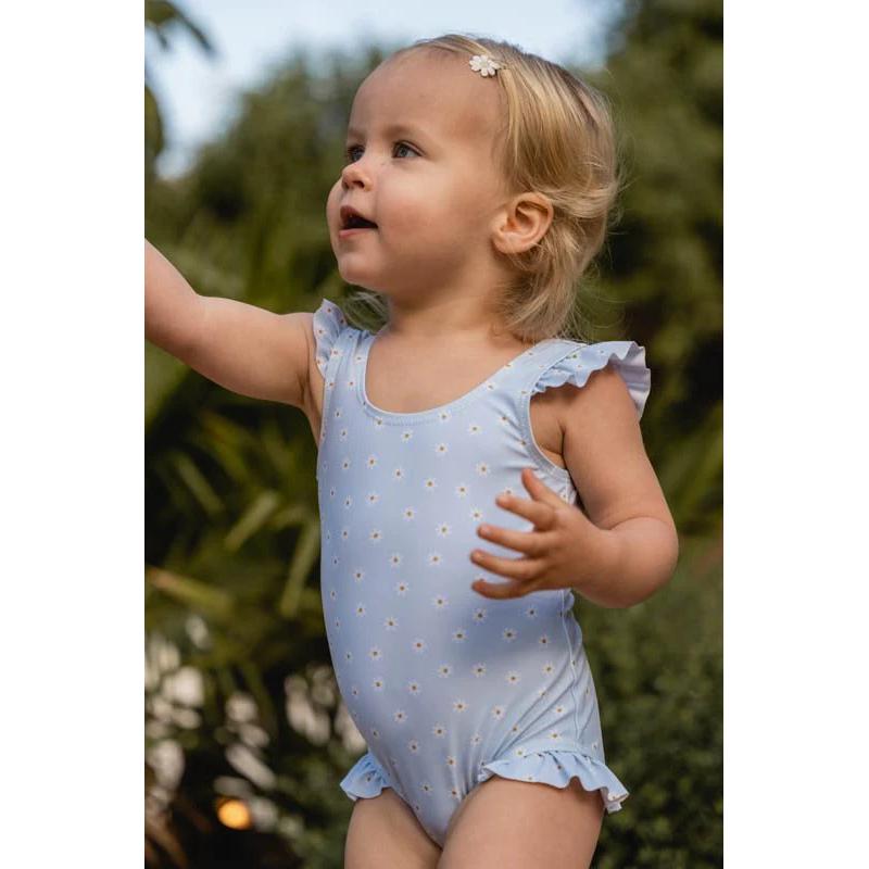 Little Dutch Bathsuit Ruffles - Daisies Blue