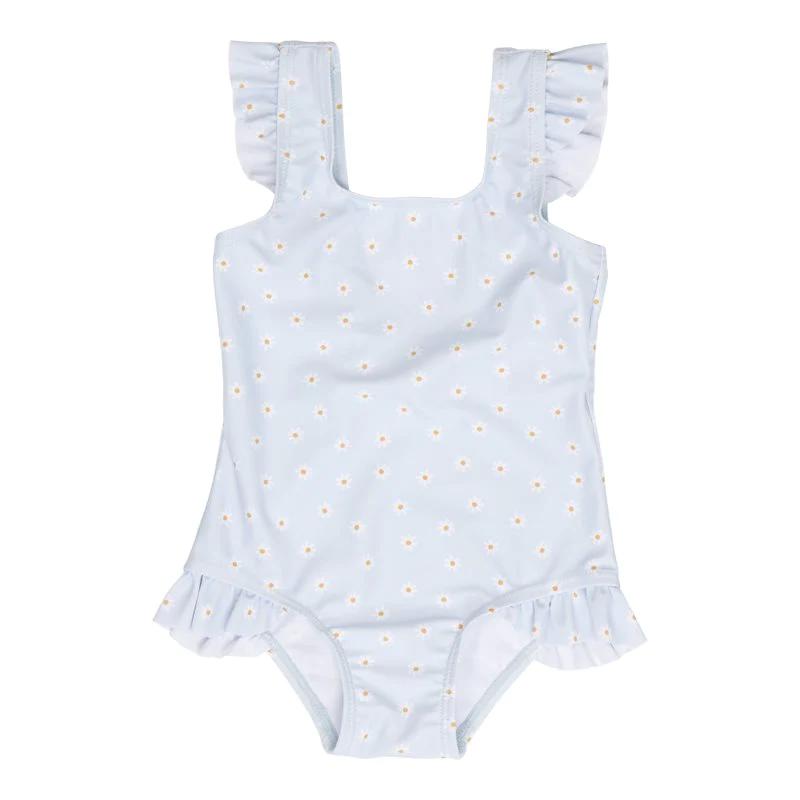 Little Dutch Bathsuit Ruffles - Daisies Blue