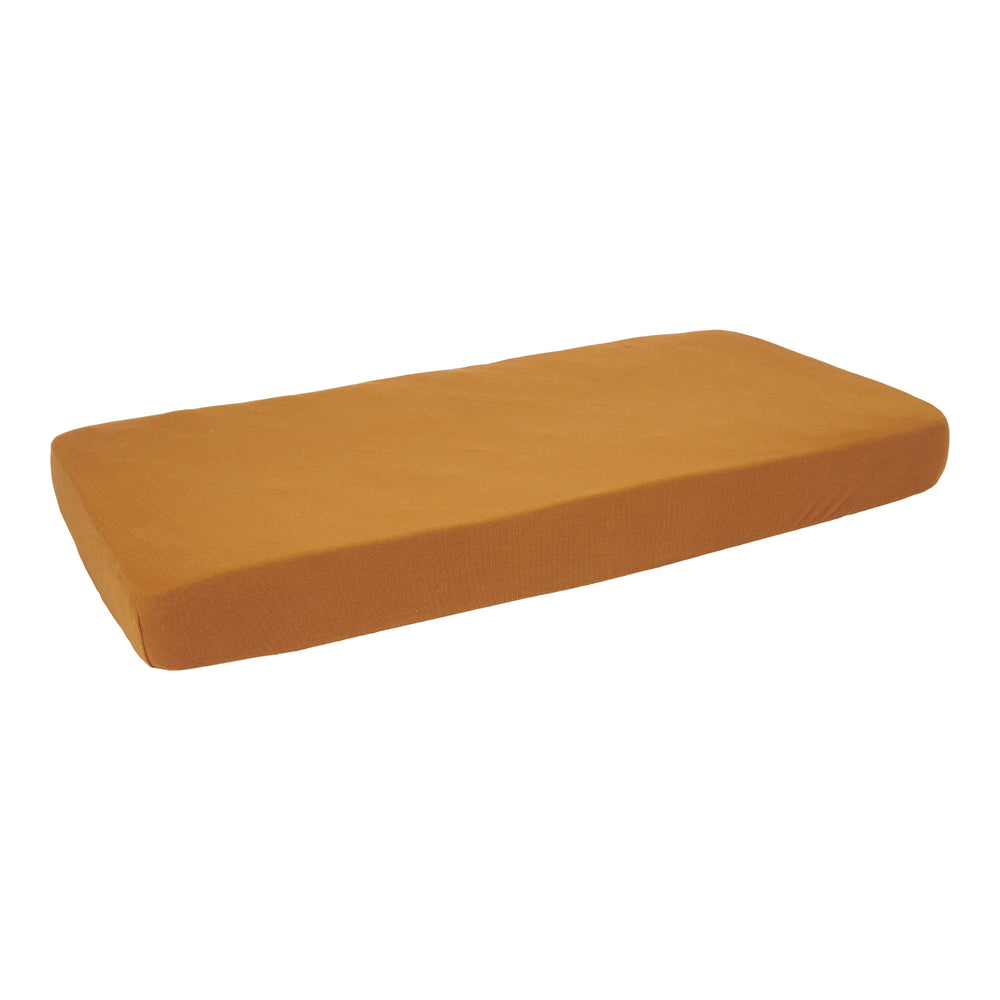 Little Dutch Fitted Sheet for Cotbeds 70 x 140-150 cm - Pure Ochre Spice