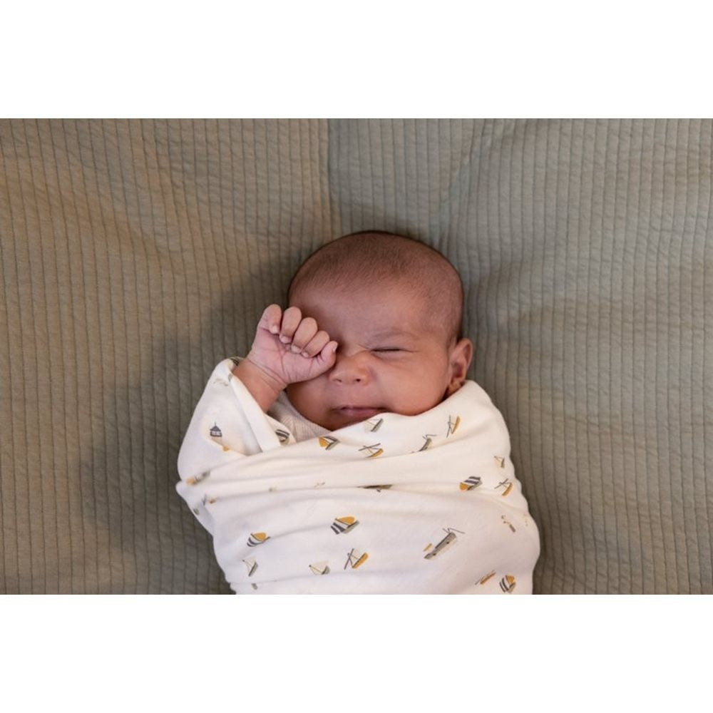Little Dutch Swaddle Cloth 120 x 120cm Sailors Bay White