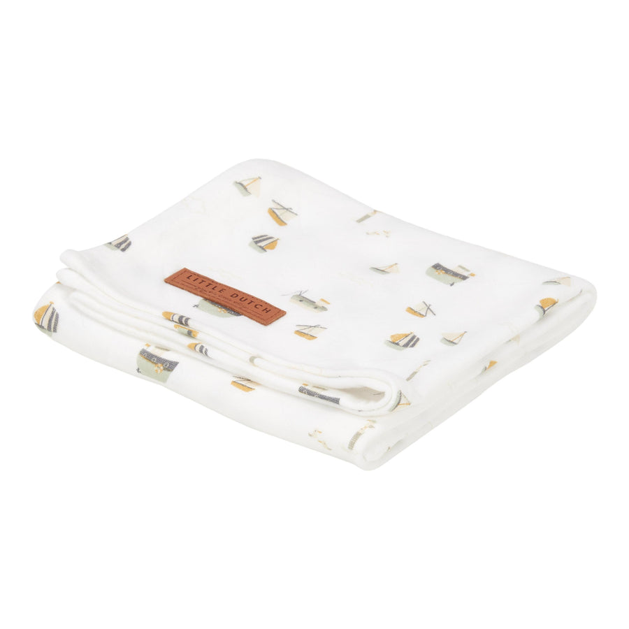 Little Dutch Swaddle Cloth 120 x 120cm Sailors Bay White